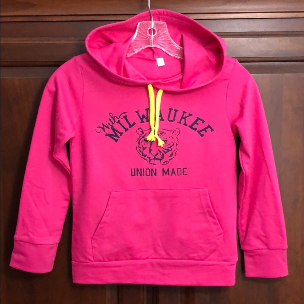 Pink MILWAUKEE Tiger Union Made Hoodie Kids Size XXL Cozy & Cute!